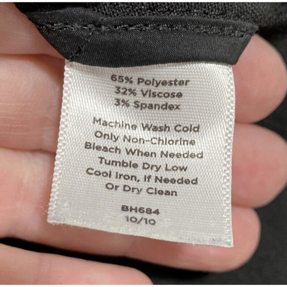 TALBOTS Size 14W Classic Black Pants HERITAGE Flat Front Elastic Insert Waist - Picture 8 of 8